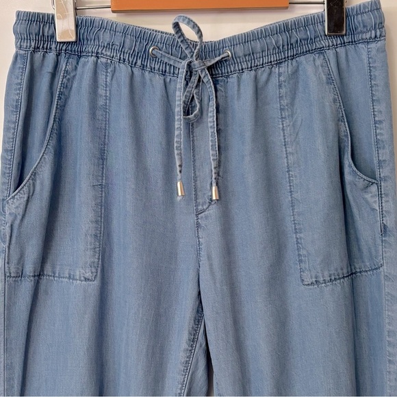 Dynamite| Casual Chambray Blue Relaxed Drawstring Joggers Sz S - Picture 2 of 6